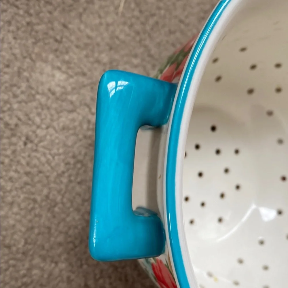 Floral Colander with Plate The Pioneer Woman